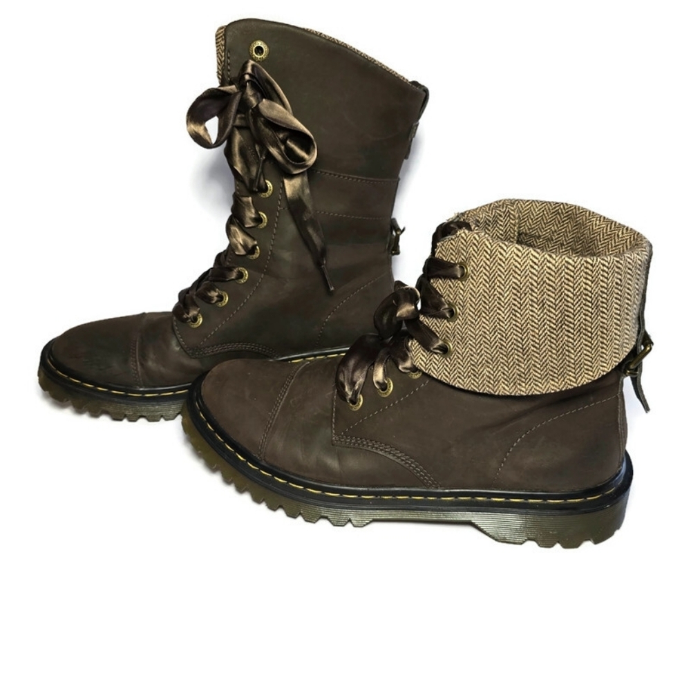 Dr. Martens Brown Fold-Over Combat Boots